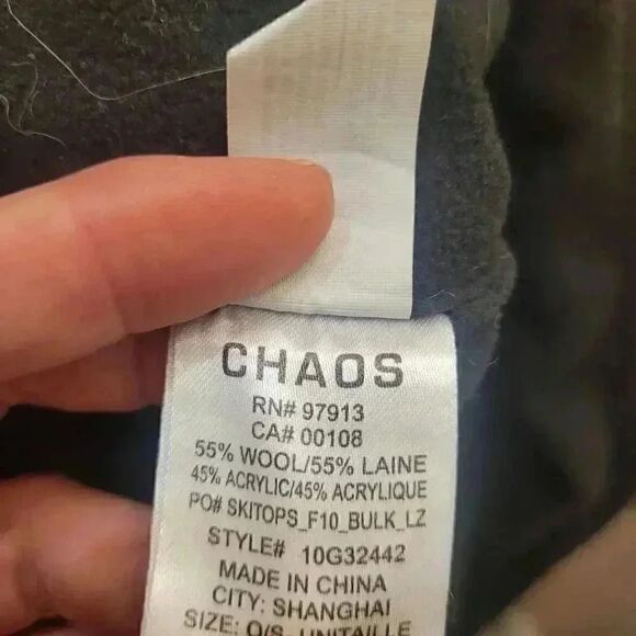 Chaos Adult Unisex Black White Chullo Beanie - Picture 6 of 6